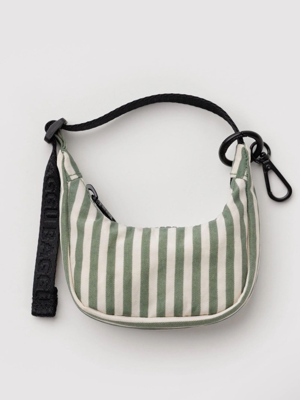BAGGU CRESCENT BAG CHARM SAGE STRIPE